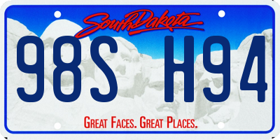 SD license plate 98SH94