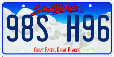 SD license plate 98SH96