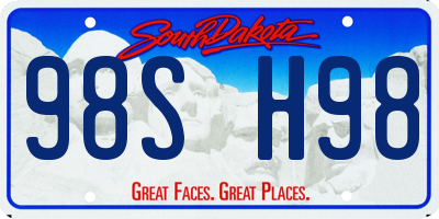 SD license plate 98SH98