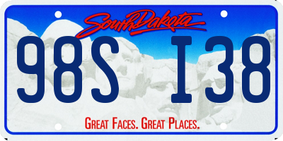 SD license plate 98SI38