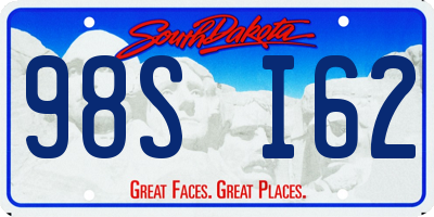 SD license plate 98SI62