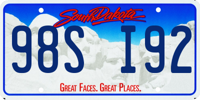 SD license plate 98SI92