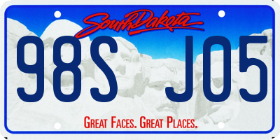SD license plate 98SJ05