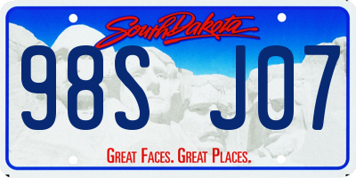 SD license plate 98SJ07