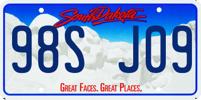 SD license plate 98SJ09
