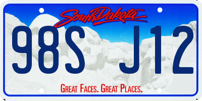 SD license plate 98SJ12