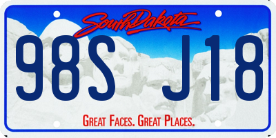 SD license plate 98SJ18
