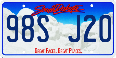 SD license plate 98SJ20