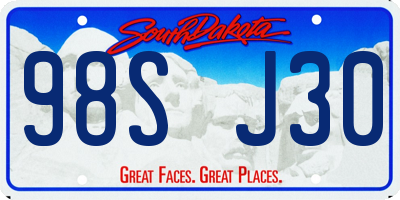 SD license plate 98SJ30