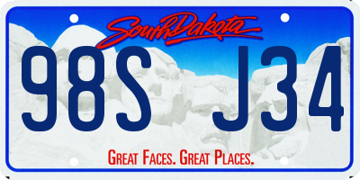 SD license plate 98SJ34