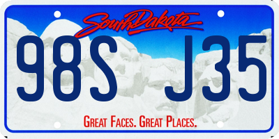 SD license plate 98SJ35
