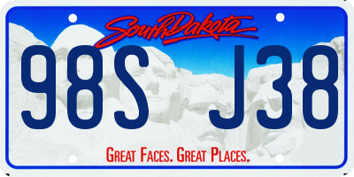 SD license plate 98SJ38