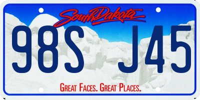 SD license plate 98SJ45