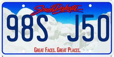 SD license plate 98SJ50