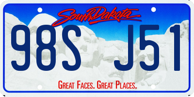 SD license plate 98SJ51