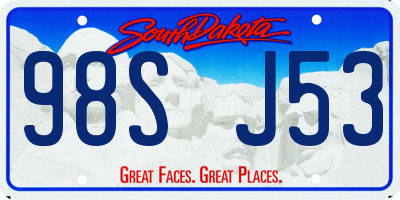 SD license plate 98SJ53