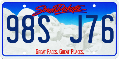 SD license plate 98SJ76