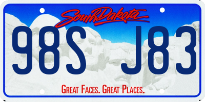 SD license plate 98SJ83