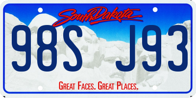 SD license plate 98SJ93