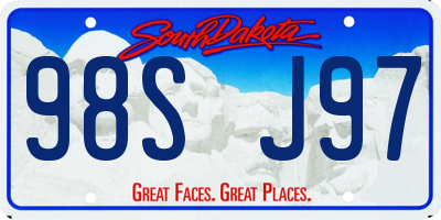 SD license plate 98SJ97