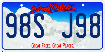 SD license plate 98SJ98
