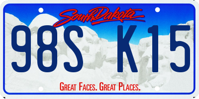 SD license plate 98SK15