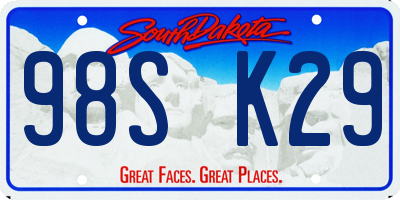 SD license plate 98SK29