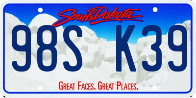 SD license plate 98SK39