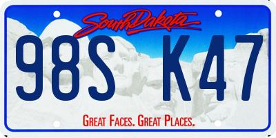 SD license plate 98SK47