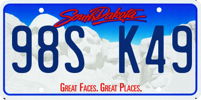 SD license plate 98SK49