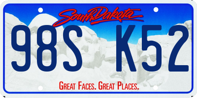 SD license plate 98SK52