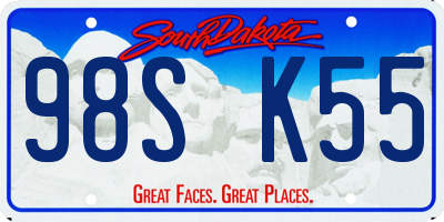 SD license plate 98SK55