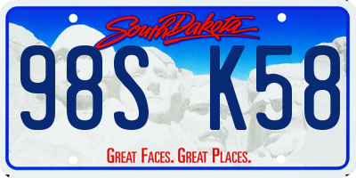 SD license plate 98SK58