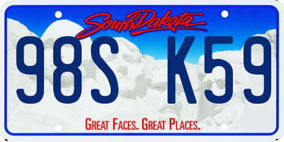 SD license plate 98SK59