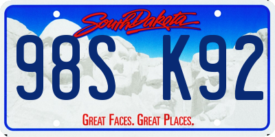 SD license plate 98SK92