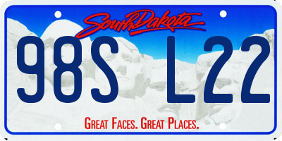 SD license plate 98SL22