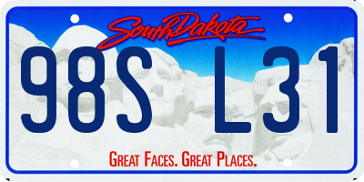 SD license plate 98SL31