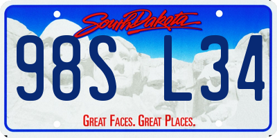 SD license plate 98SL34