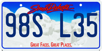SD license plate 98SL35