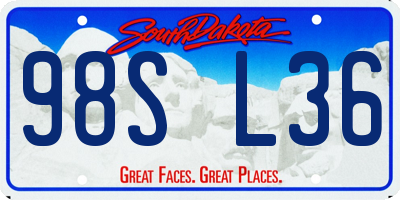 SD license plate 98SL36