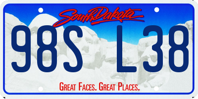 SD license plate 98SL38