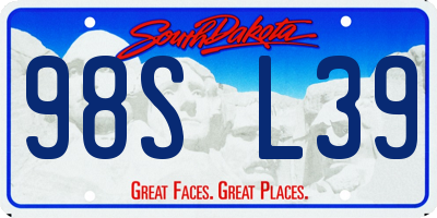 SD license plate 98SL39