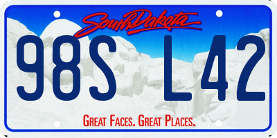 SD license plate 98SL42