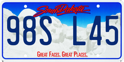 SD license plate 98SL45