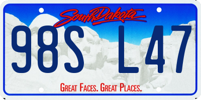 SD license plate 98SL47
