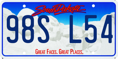 SD license plate 98SL54