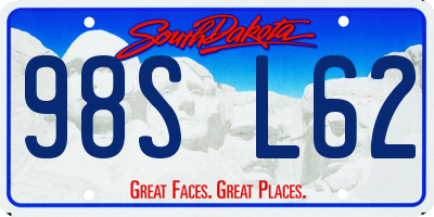 SD license plate 98SL62