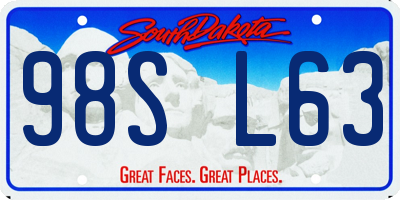 SD license plate 98SL63