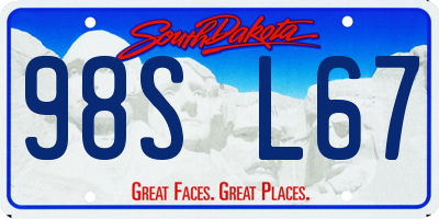SD license plate 98SL67