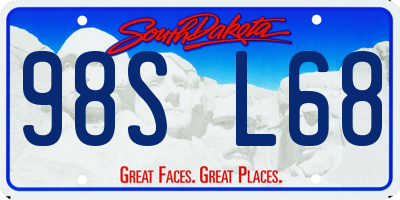 SD license plate 98SL68